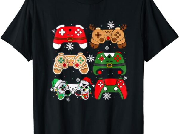 Boys christmas shirt santa elf gaming controllers gamer xmas t-shirt Boys christmas shirt santa elf gaming controllers gamer xmas t-shirt