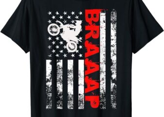 Braaap Vintage USA American Flag Tee Short Sleeve T-Shirt