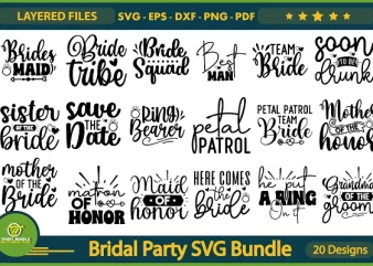 Bridal Party SVG Bundle t shirt template