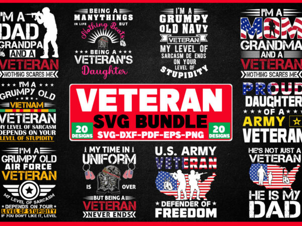 Veteran svg t-shirt design bundle