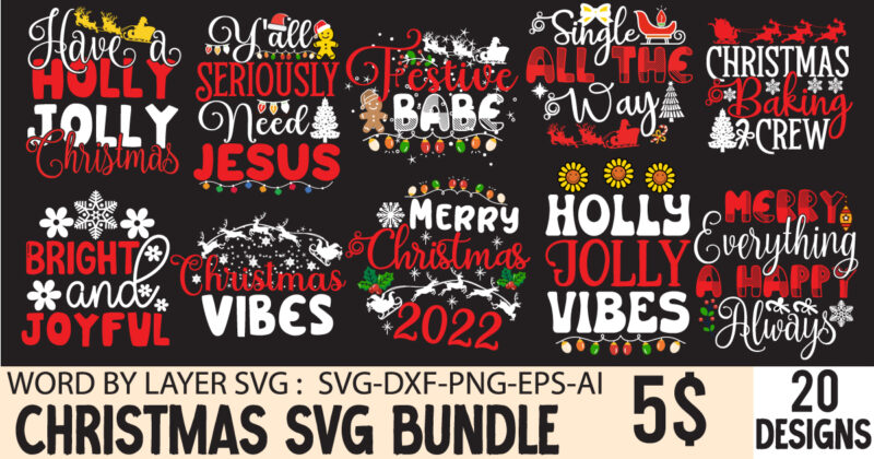 Christmas Mega SVG Bundle, Christmas t-shirt Design Mega Bundle