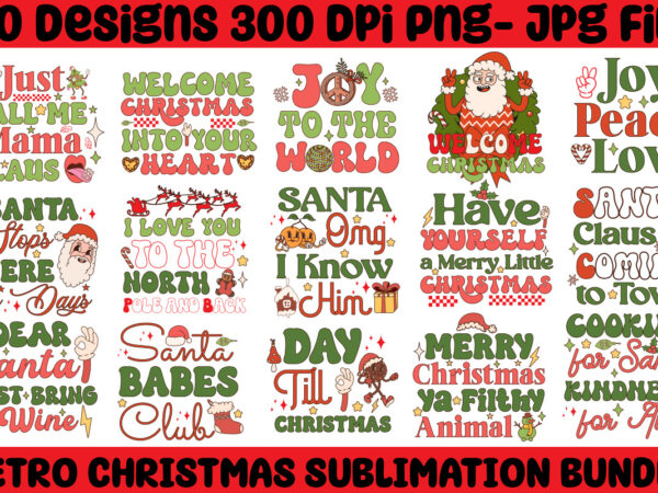 Retro christmas png sublimation bundle,20 designs,on sell design,big sell design,png bundle,christmas t-shirt designs