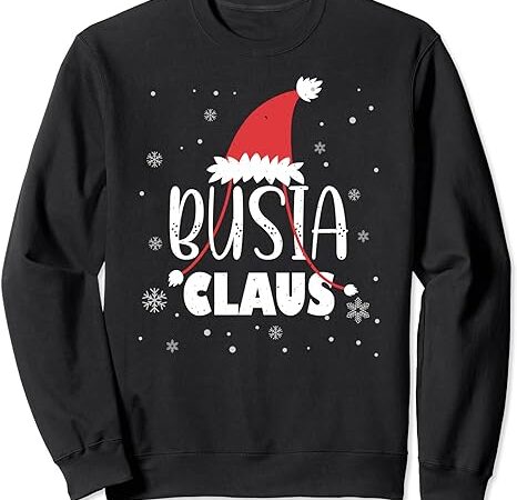 Busia claus santa hat polish grandma busia christmas xmas sweatshirt