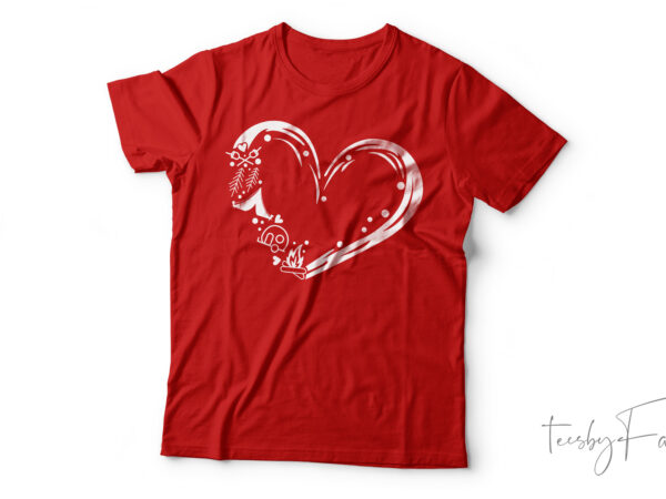 Camping heart t-shirt design for sale