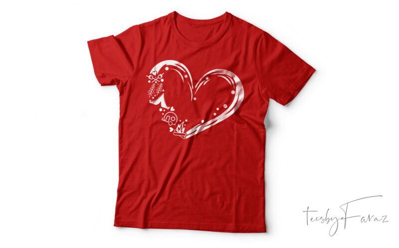 Camping Heart T-Shirt Design For Sale