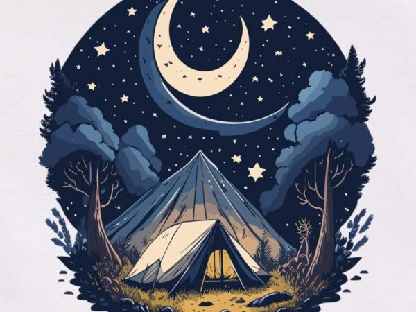 Camping night tshirt design