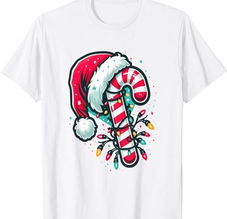 Candy cane crew christmas lights family matching xmas t-shirt