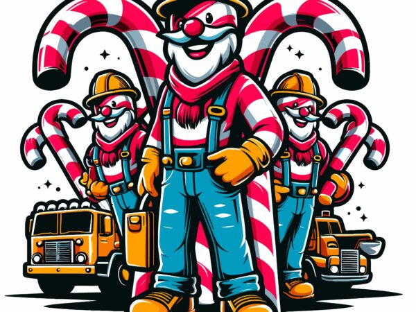 Candy cane construction crew t shirt vector file