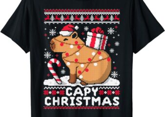 Capy Ugly Christmas Sweater Shirt Capybara Lover Christmas T-Shirt