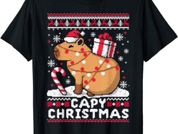 Capy ugly christmas sweater shirt capybara lover christmas t-shirt