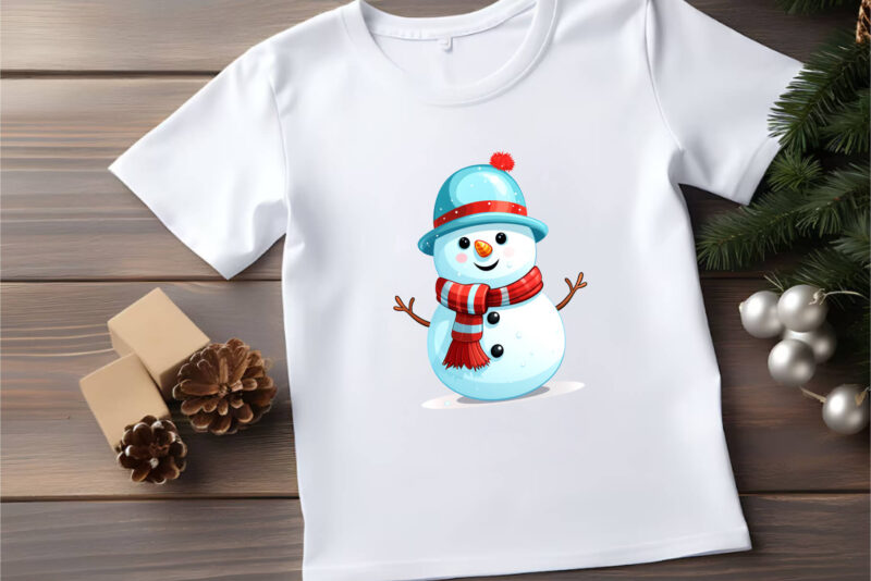 Cartoon Christmas Snowmans. PNG Bundle.