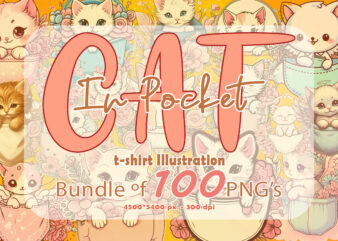 Charming Cat in Pocket Clipart Exclusive Bundle expertly crafted for Print on Demand websites