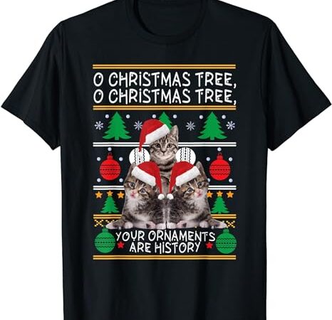 Cats christmas shirt funny ornaments pajama family gift tee t-shirt