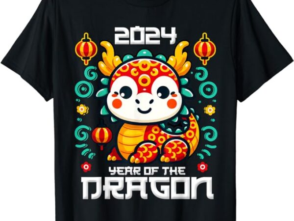 Chinese new year 2024 shirt kids year of the dragon 2024 t-shirt