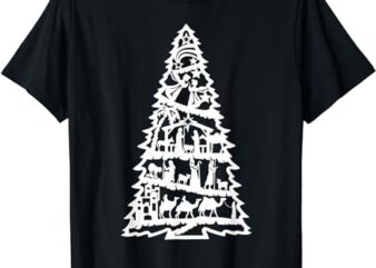 Christian Christmas Nativity Scene Xmas Tree T-Shirt