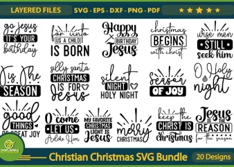 Christian Christmas SVG Bundle t shirt vector file