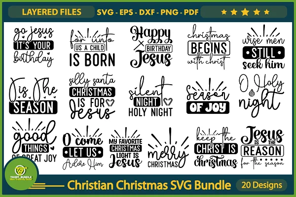 Christian christmas svg bundle t shirt vector file