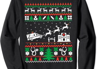 Christmas Ambulance Ugly Sweater Emergency Medical EMT Sweatshirt