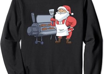 Christmas Barbecue Tshirt Santa Claus Grill Smoker Steak BBQ Sweatshirt