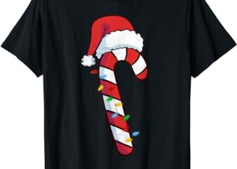 Christmas Candy Cane Santa Xmas Kids Toddler Youth Women Men T-Shirt