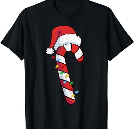 Christmas candy cane santa xmas kids toddler youth women men t-shirt