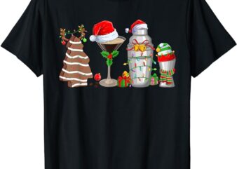 Christmas Cocktail Espresso Martini Drinking Party Bartender T-Shirt