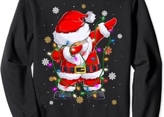 Christmas Dabbing Santa Claus Tree Light Dab Dance Xmas kids Sweatshirt