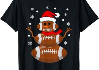 Christmas Football Snowman Kids Football Christmas Women Men T-Shirt