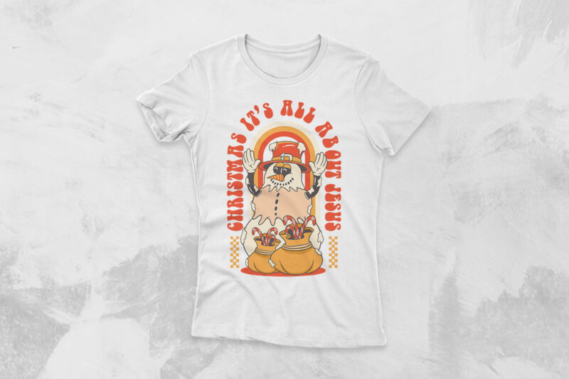 Retro Christmas Christian T-shirt Designs Vector Bundle, Christianity T-shirt Designs Set for Print on Demand