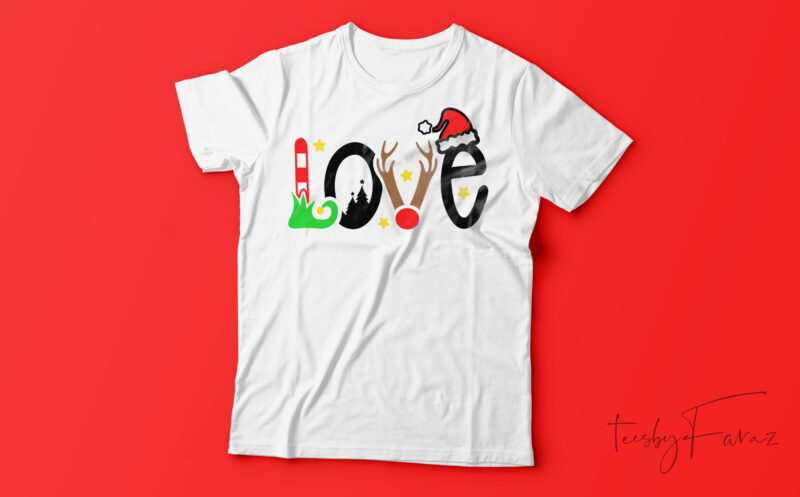 Christmas Love T-Shirt Design For Sale