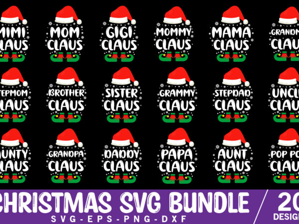 Claus family svg bundle, matching family svg t-shirt, christmas svg, mama claus, daddy claus, auntie claus, nana claus, papa claus