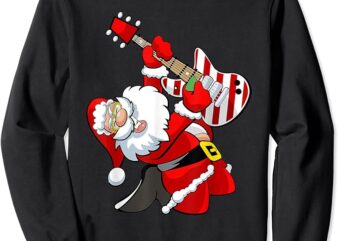 Christmas Santa Claus Guitar Player Sweatshirt