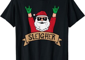 Christmas Sleigher Santa Rock Xmas Rocker Men Women Kids Boy T-Shirt