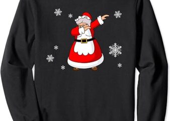 Christmas Snowflakes Holiday Dance Dabbing Mrs. Claus Sweatshirt