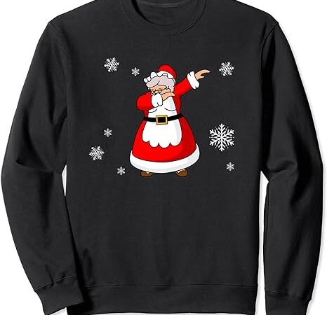 Christmas snowflakes holiday dance dabbing mrs. claus sweatshirt