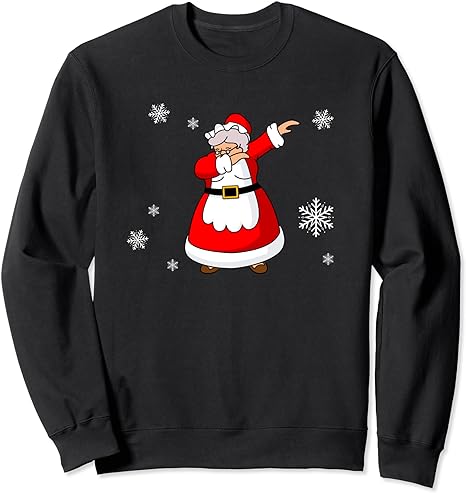 Christmas Snowflakes Holiday Dance Dabbing Mrs. Claus Sweatshirt