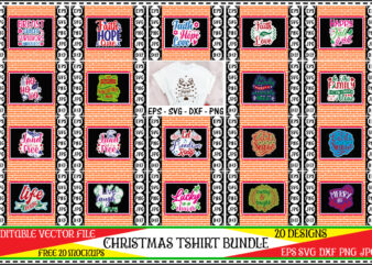 Christmas sticker tshirt bundle