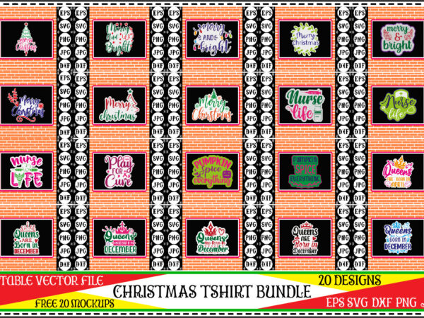 Christmas sticker tshirt bundle