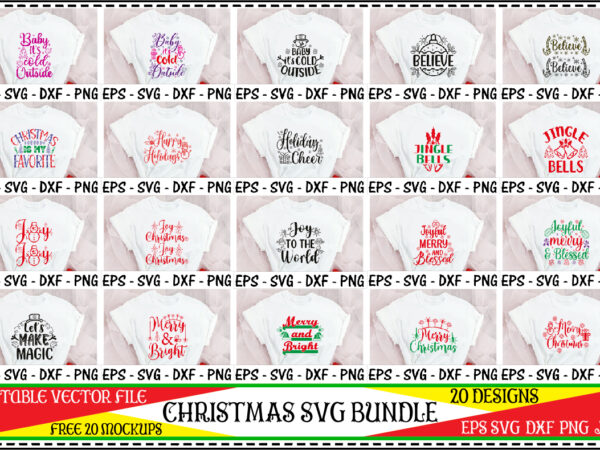 Christmas svg bundle t shirt vector file