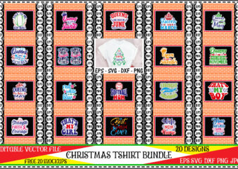 Christmas Sticker tshirt bundle