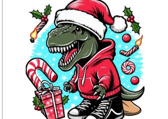 Christmas Rex On Holiday t shirt vector file