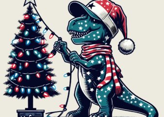 Funny Trex Santa On CHristmas t shirt graphic design