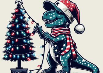 Funny Trex Santa On CHristmas