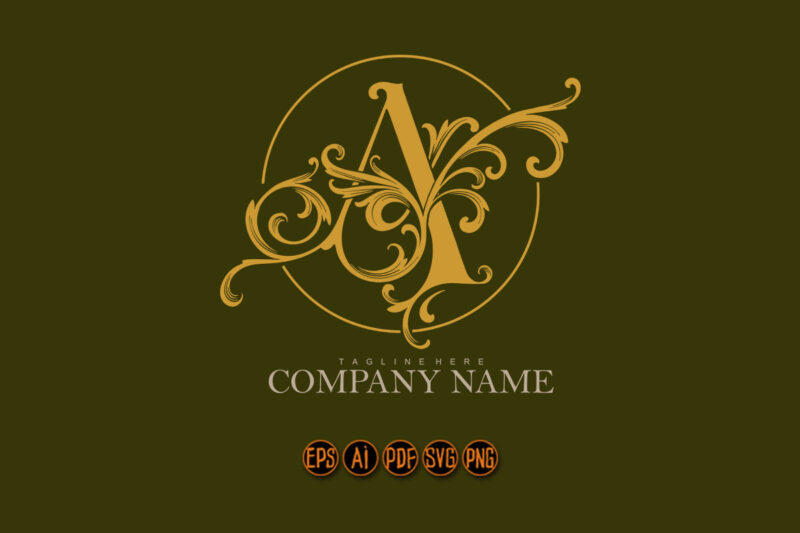 Classic flourish letter A monogram logo