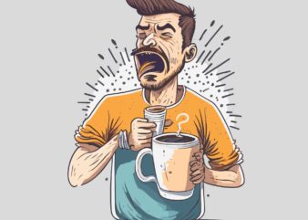 Humorous People With Coffe graphic t shirt