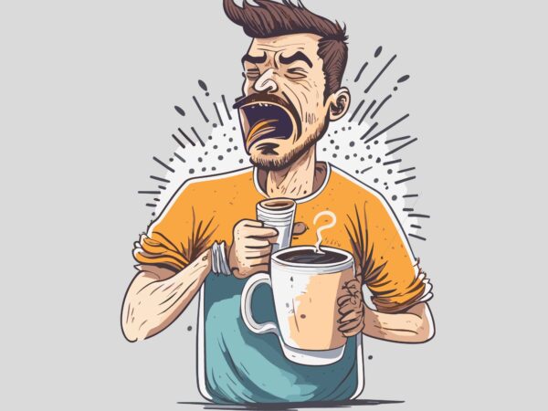 Humorous people with coffe graphic t shirt