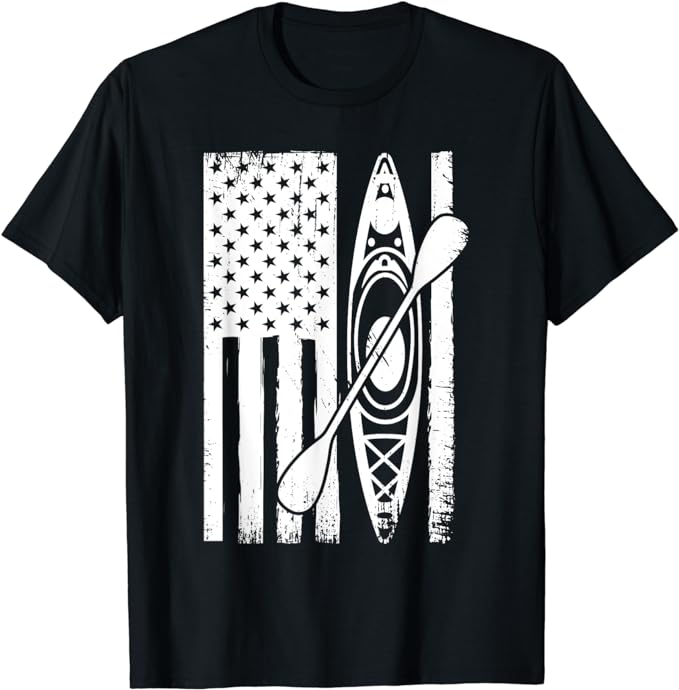 Vintage American Usa Flag Kayak T-Shirt Kayaking Cool Gift Vintage American Usa Flag Kayak T-Shirt Kayaking Cool Gift