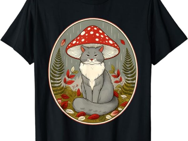 Cottagecore cat & mushroom cat design cottagecore cat t-shirt