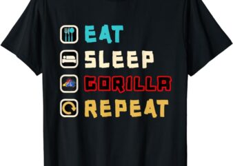 Cute Eat Sleep Gorilla Repeat, Monke Tag VR Gamer gifts T-Shirt