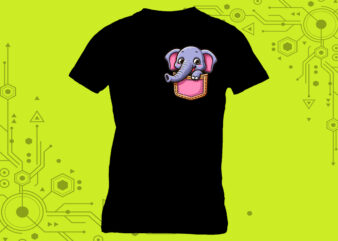 Pocket-Sized elephant Magic, curated specifically for Print on Demand websites. Ideal for a diverse range of creative projects t shirt illustration